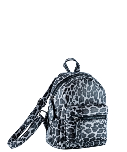 Leopard Print Mini Backpack BA320090 BLACK